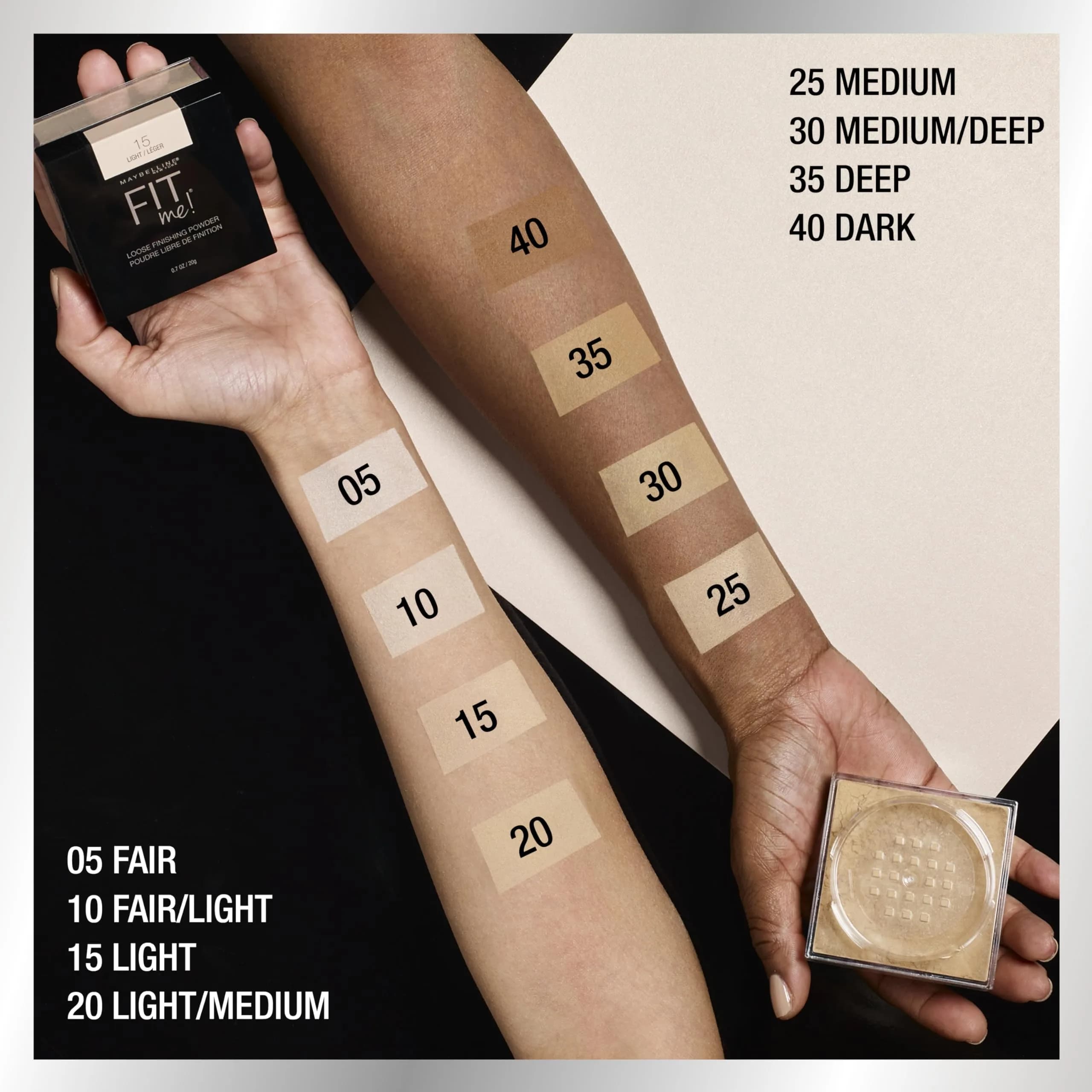Maybelline Fit Me Loose Setting Powder, Light, 0.7 oz (20 g) | Shine Control & Smooth Texture - view 4