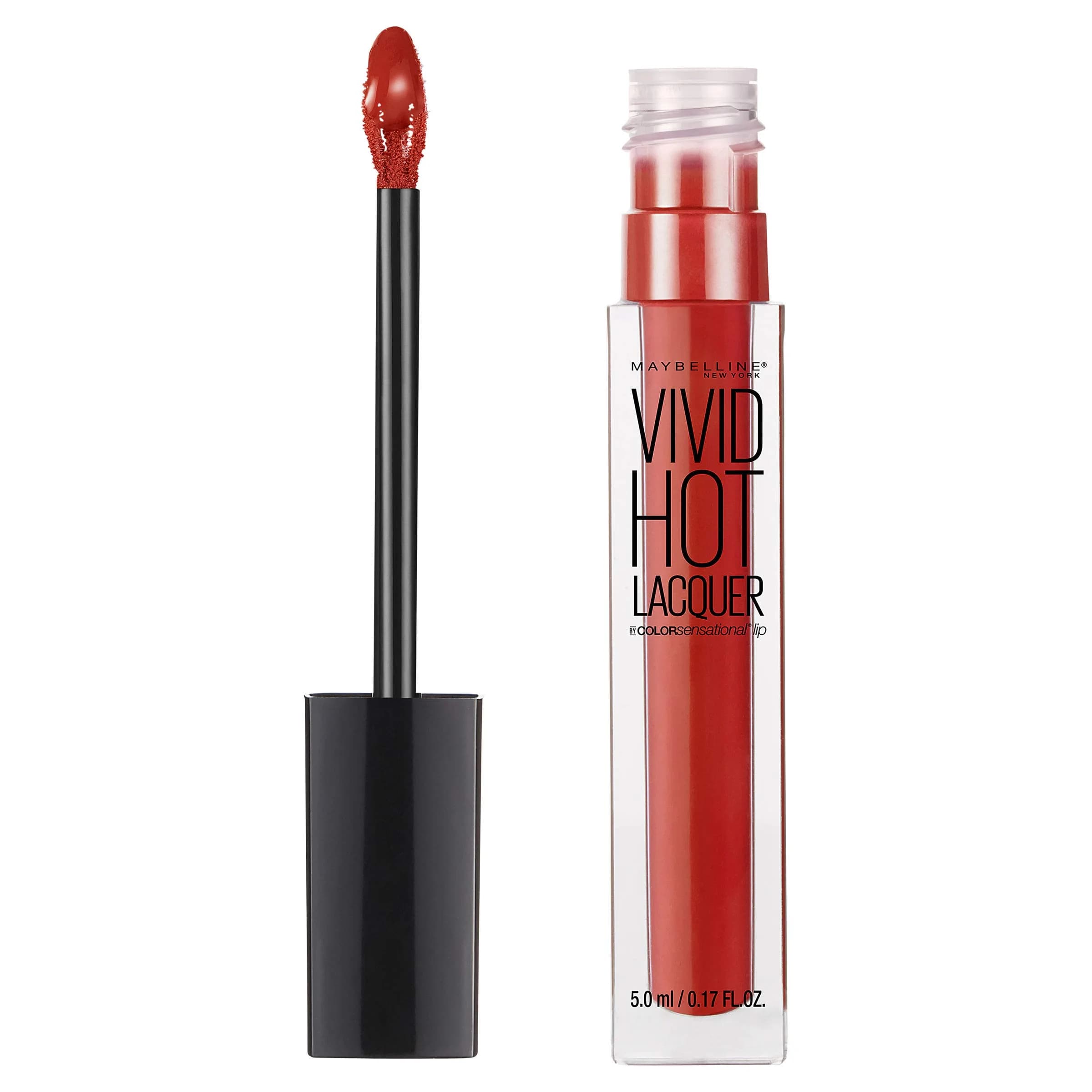 Maybelline Lip Gloss So Hot 0.17 Fl Oz | Vivid Lacquer Gloss with Full Coverage — So Hot