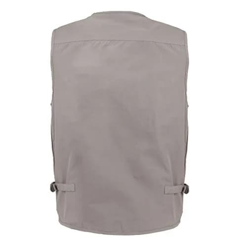 LUSI MADAM Men's Poplin Outdoors Travel Sports Multi-Pockets Work Fishing Vest 3X-Large Coffee | Utility & Comfort thumbnail 5
