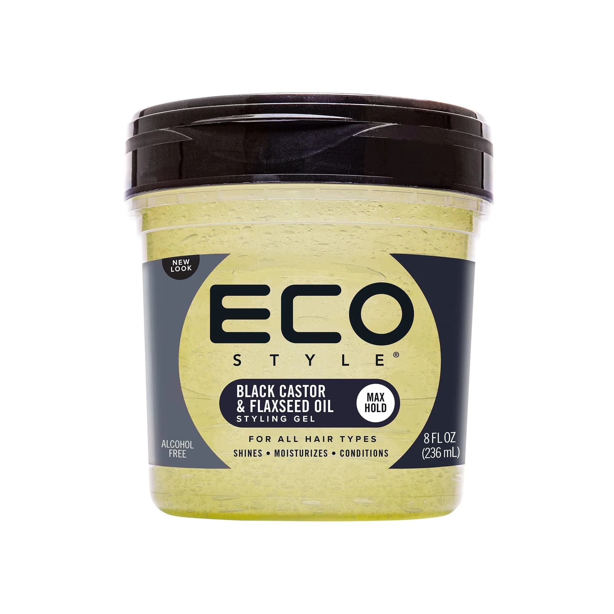 Eco Style Black Castor & Flaxseed Oil Styling Gel 473ml (16 Oz) | Superior Hold & Shine — 8 Ounce