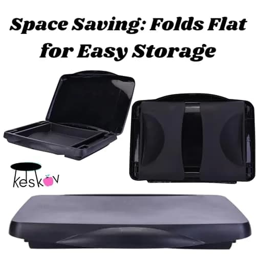 Keskov Folding Black Lap Desk with Storage 17x11 | Portable Kids & School Desk thumbnail 4