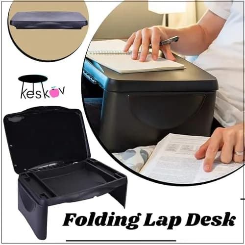 Keskov Folding Black Lap Desk with Storage 17x11 | Portable Kids & School Desk thumbnail 7