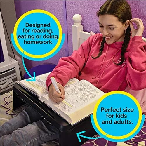 Keskov Folding Black Lap Desk with Storage 17x11 | Portable Kids & School Desk thumbnail 2