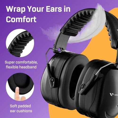 Vanderfields Noise Reduction Earmuffs 33 dB NRR | ANSI CE Certified Sound Blocking Headphones for Adults & Teens thumbnail 4