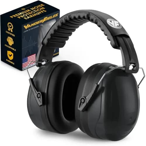 Vanderfields Noise Reduction Earmuffs 33 dB NRR | ANSI CE Certified Sound Blocking Headphones for Adults & Teens thumbnail 1