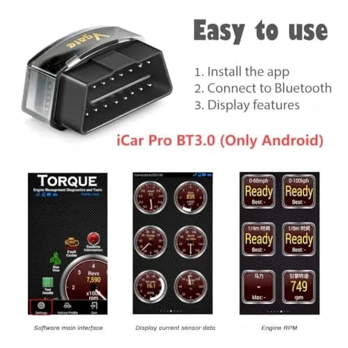 Vgate iCar Pro Bluetooth 3.0 OBD2 Scanner | Android & Windows | 4.6cm (1.85in) Length | Check Engine Light Diagnosis thumbnail 4