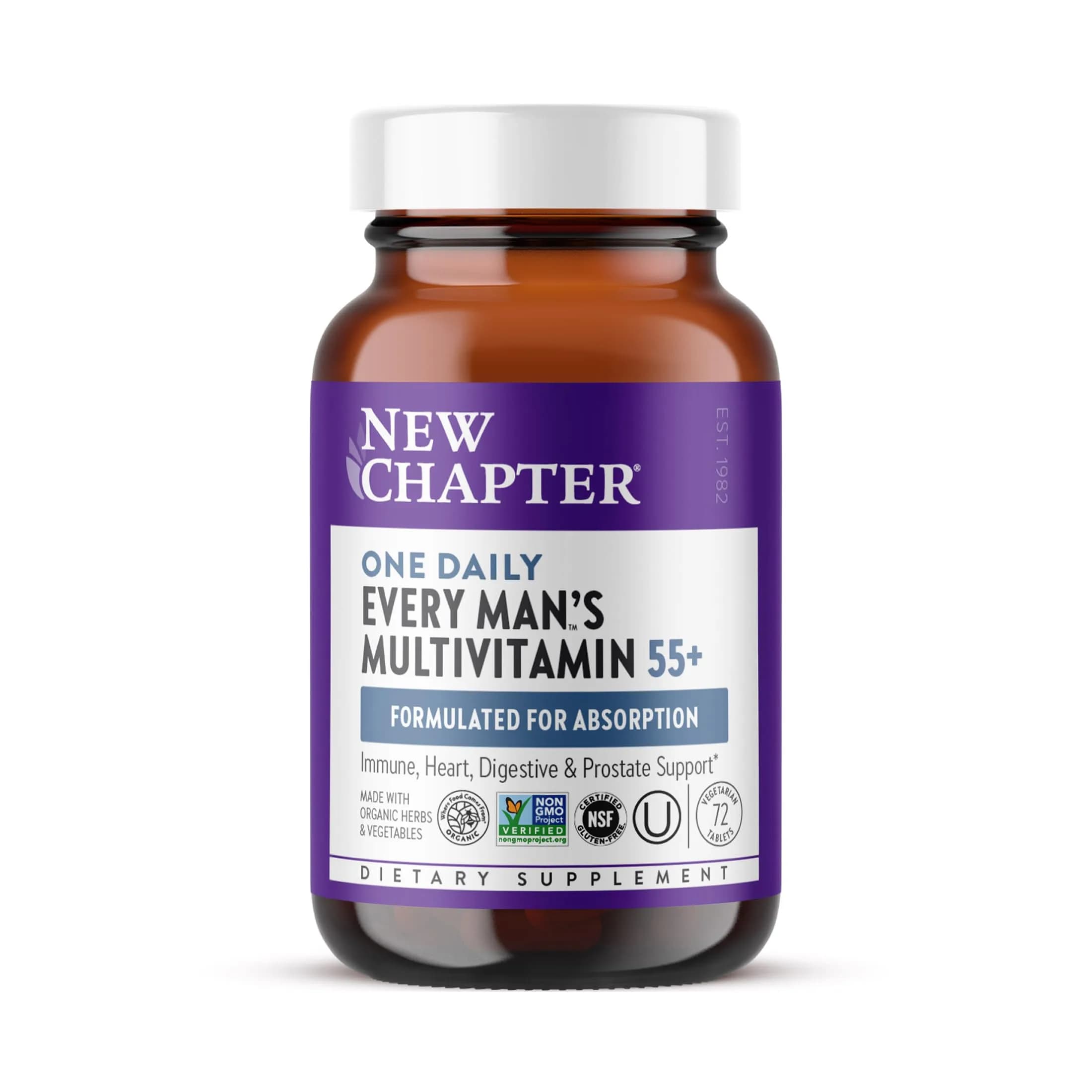 New Chapter Every Man's One Daily 55+ Multivitamin 72 Tablets | Supports Immune & Energy — Tablet