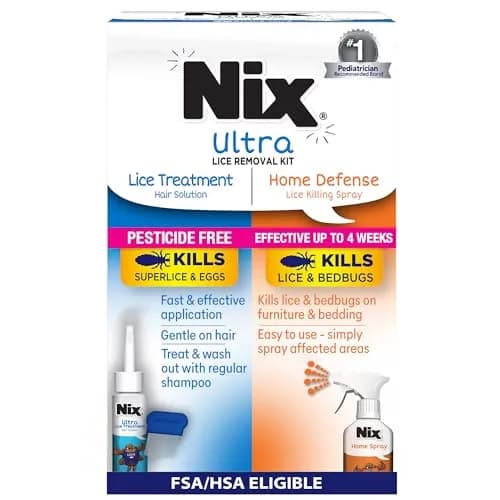 Nix Ultra Lice Treatment Kit with Home Defense Spray & Comb | 3.4 fl oz (100 ml) Hair Solution, 5 fl oz (148 ml) Home Spray thumbnail 1