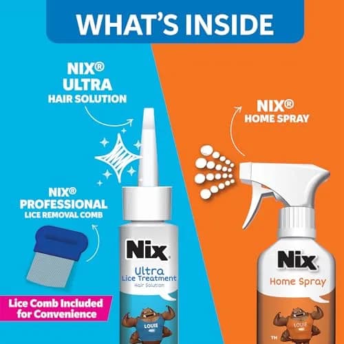 Nix Ultra Lice Treatment Kit with Home Defense Spray & Comb | 3.4 fl oz (100 ml) Hair Solution, 5 fl oz (148 ml) Home Spray thumbnail 5