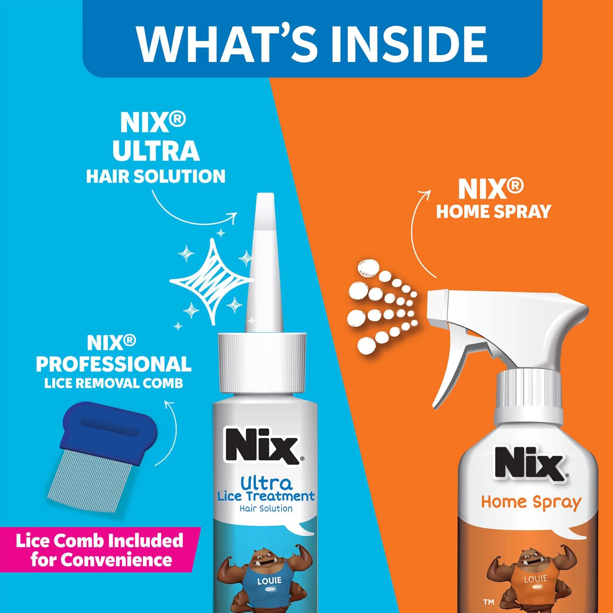Nix Ultra Lice Treatment Kit with Home Defense Spray & Comb | 3.4 fl oz (100 ml) Hair Solution, 5 fl oz (148 ml) Home Spray - view 5
