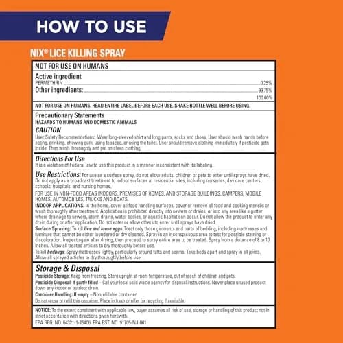 Nix Ultra Lice Treatment Kit with Home Defense Spray & Comb | 3.4 fl oz (100 ml) Hair Solution, 5 fl oz (148 ml) Home Spray thumbnail 7