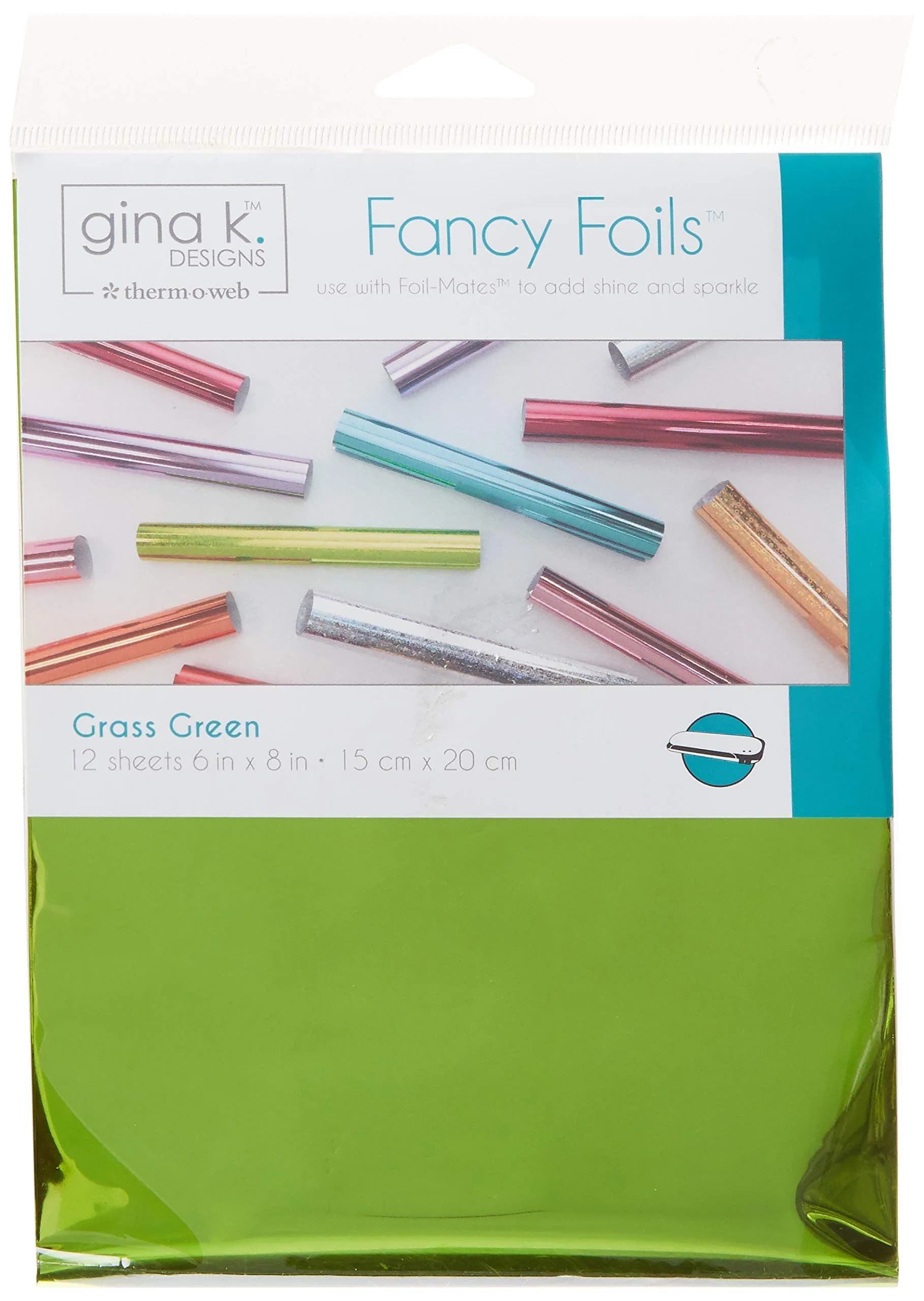 Gina K Designs Fancy Foils Grass Green 6" x 8" Sheets (12 Count) | Toner-Reactive & Textile Foil
