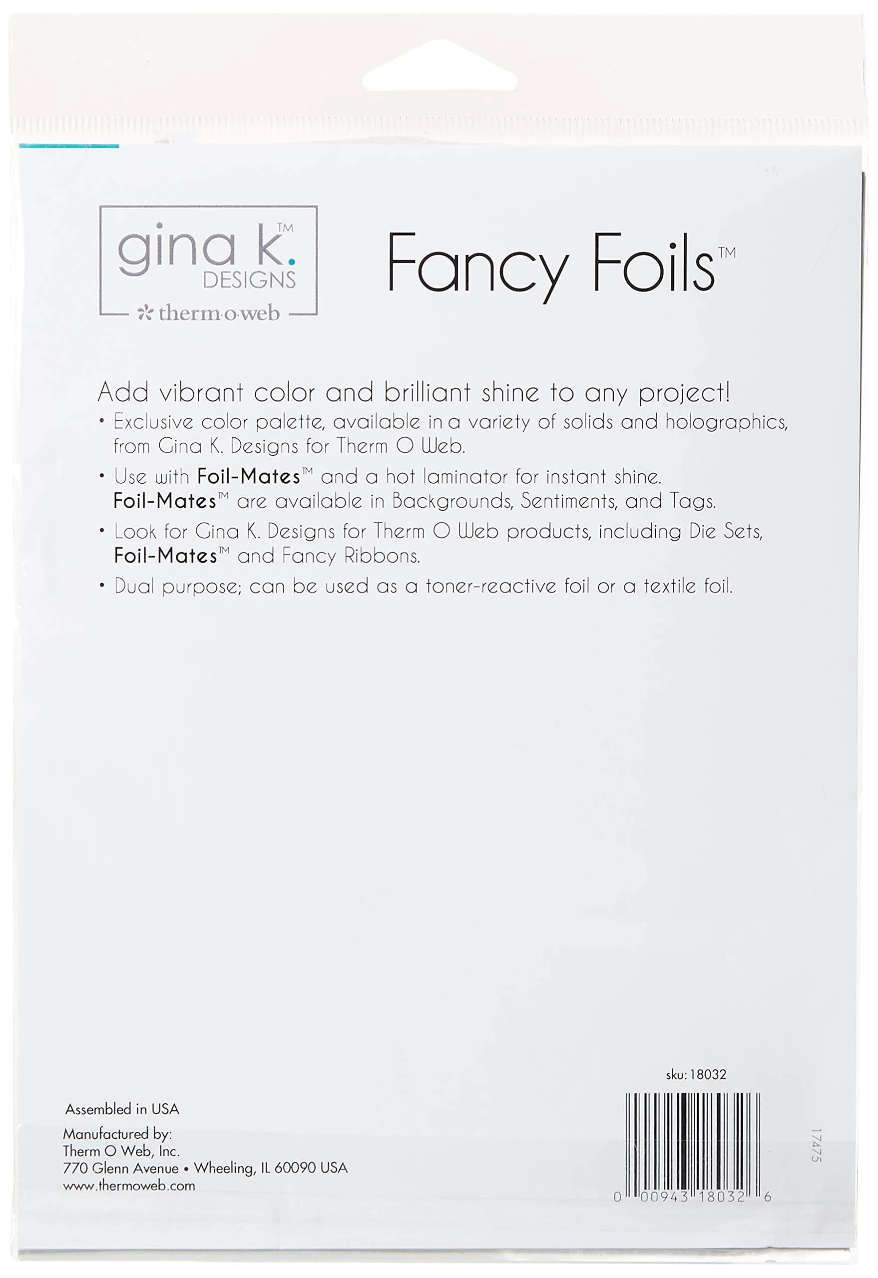 Gina K Designs Fancy Foils Grass Green 6" x 8" Sheets (12 Count) | Toner-Reactive & Textile Foil - view 2