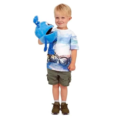 The Puppet Company Baby Monsters Blue Monster Hand Puppet 35cm (13 inches) | Interactive Soft Plush Toy for Kids thumbnail 2