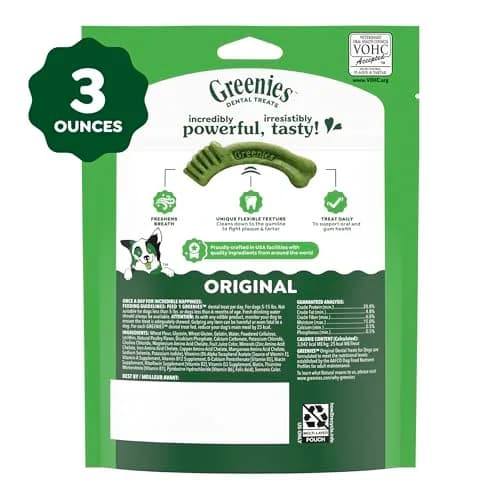 Greenies Teenie Original Natural Dental Dog Treats, Chicken, 11 Count (3 oz / 85 g) | Vet-Recommended Oral Care for Small Dogs thumbnail 9