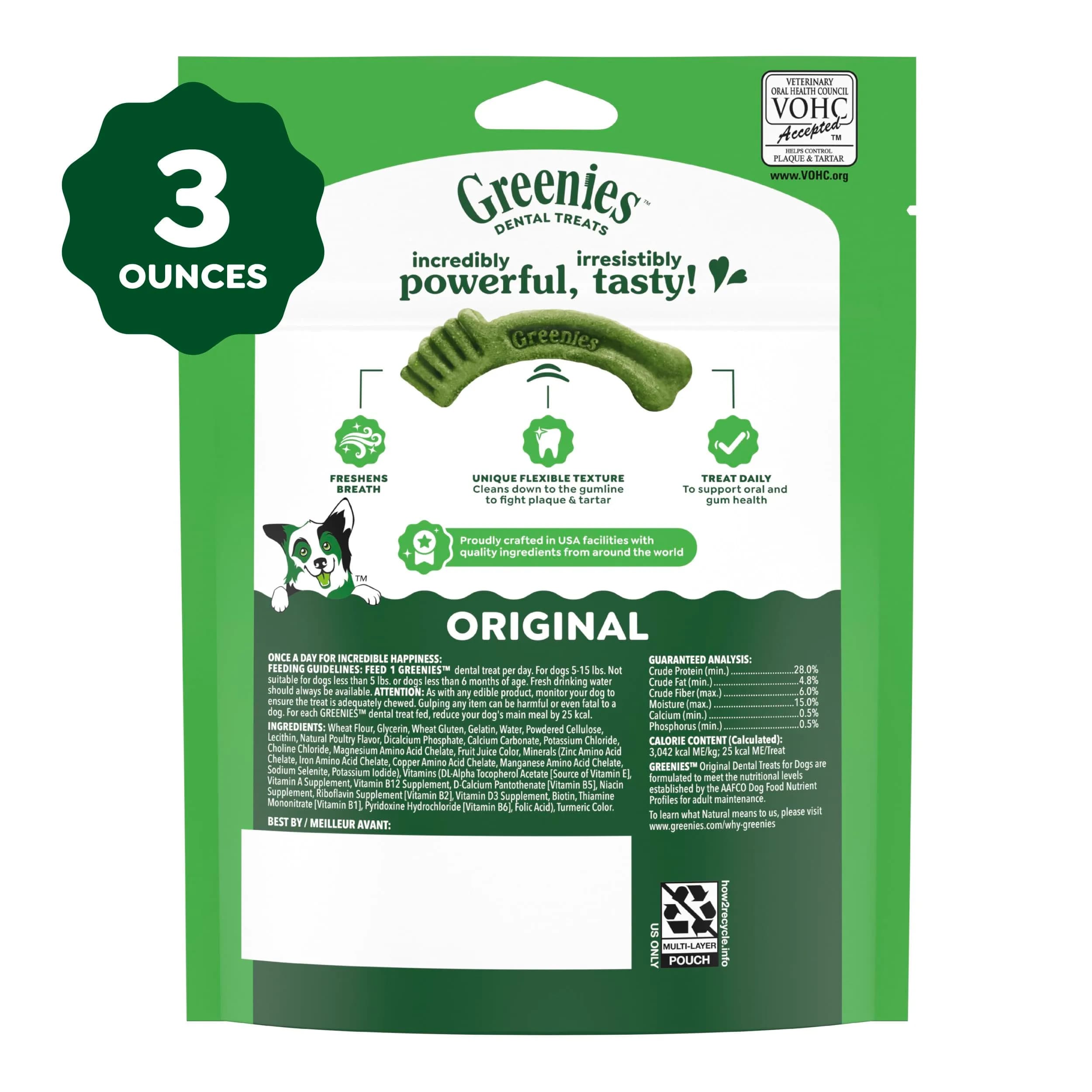 Greenies Teenie Original Natural Dental Dog Treats, Chicken, 11 Count (3 oz / 85 g) | Vet-Recommended Oral Care for Small Dogs - view 9