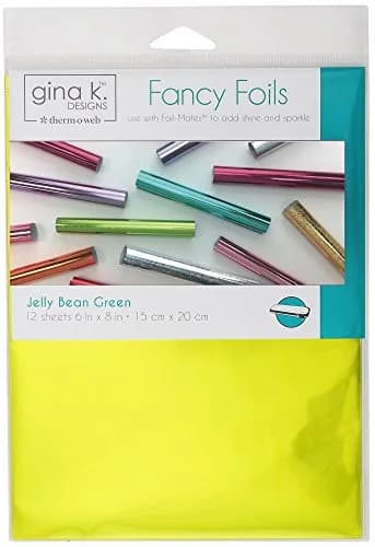 Gina K Designs Fancy Foils 6" x 8" Jelly Bean Green 12 Count | USA Imported Craft Foil thumbnail 1