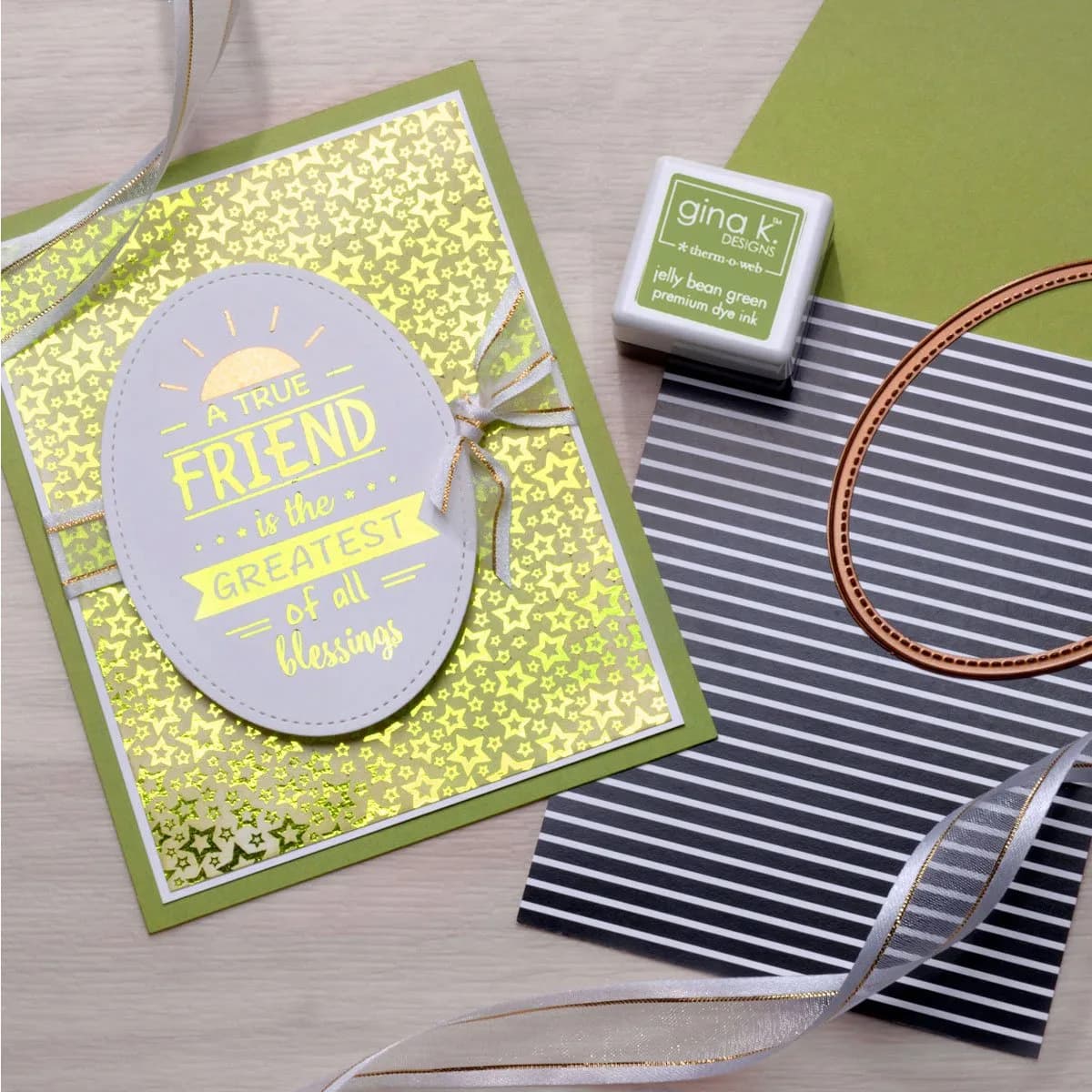 Gina K Designs Fancy Foils 6" x 8" Jelly Bean Green 12 Count | USA Imported Craft Foil - view 2