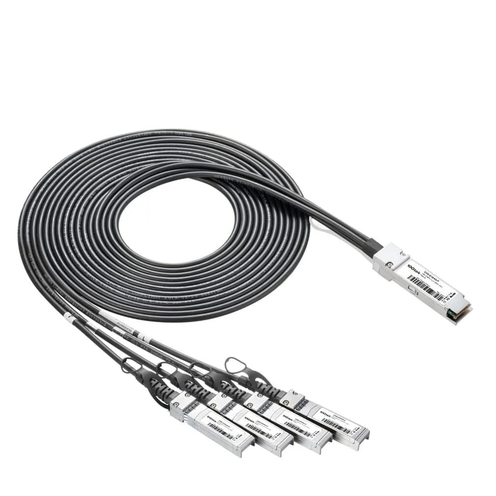 10Gtek 40G QSFP+ to 4xSFP+ Breakout DAC Cable 0.5m | Cisco Compatible Copper Twinax