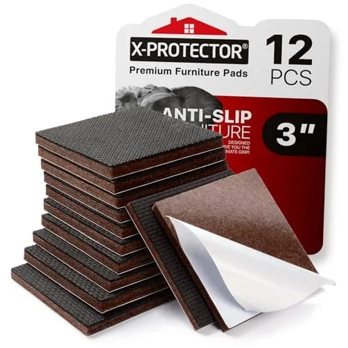 X-Protector Non Slip Furniture Pads – 12 Premium Grippers 7.6cm (3") | Protects Floors from Scratches & Sliding thumbnail 1