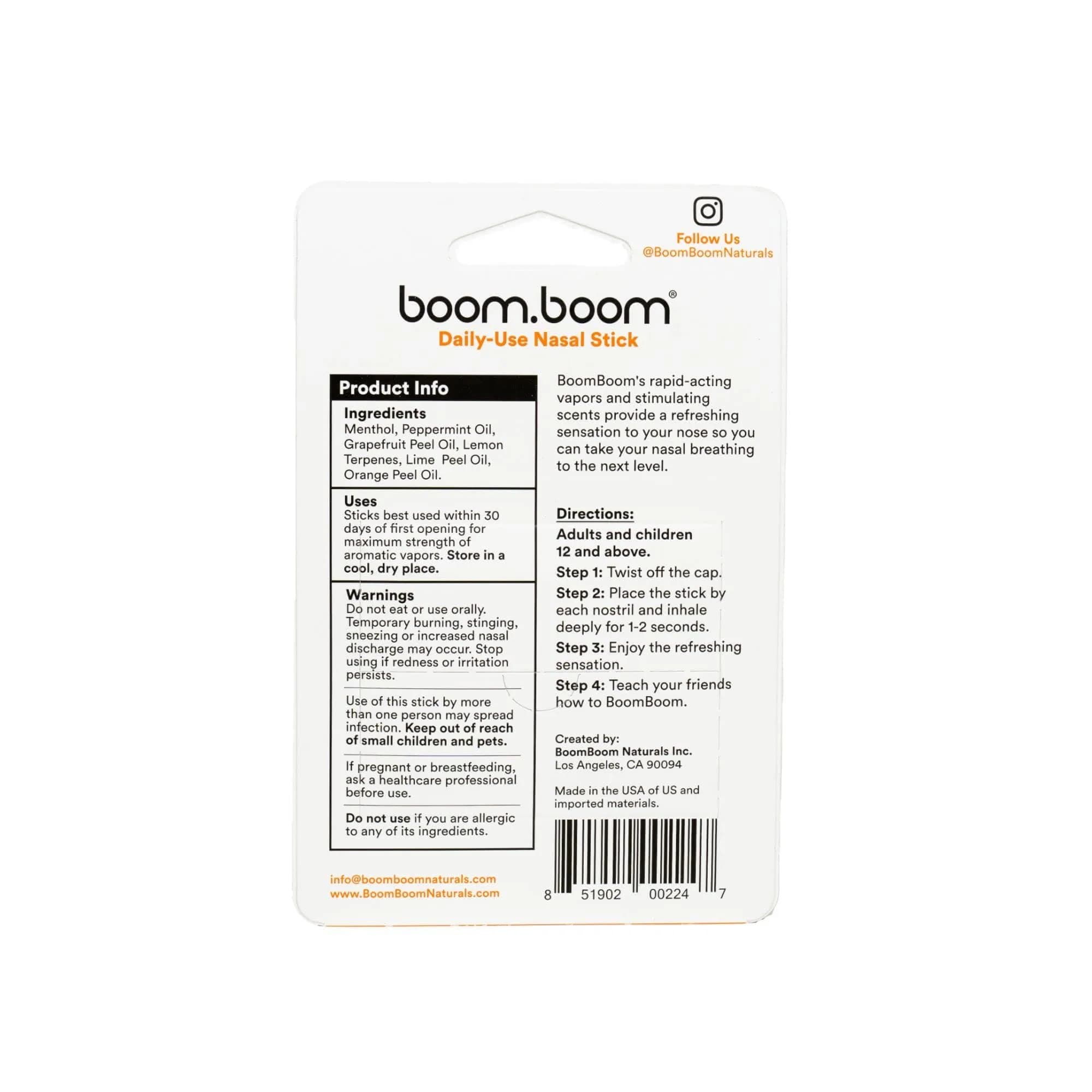 BoomBoom Tropical Nasal Inhaler Stick 3-Pack | Vapor Flow Technology for Clear Breathing - view 7