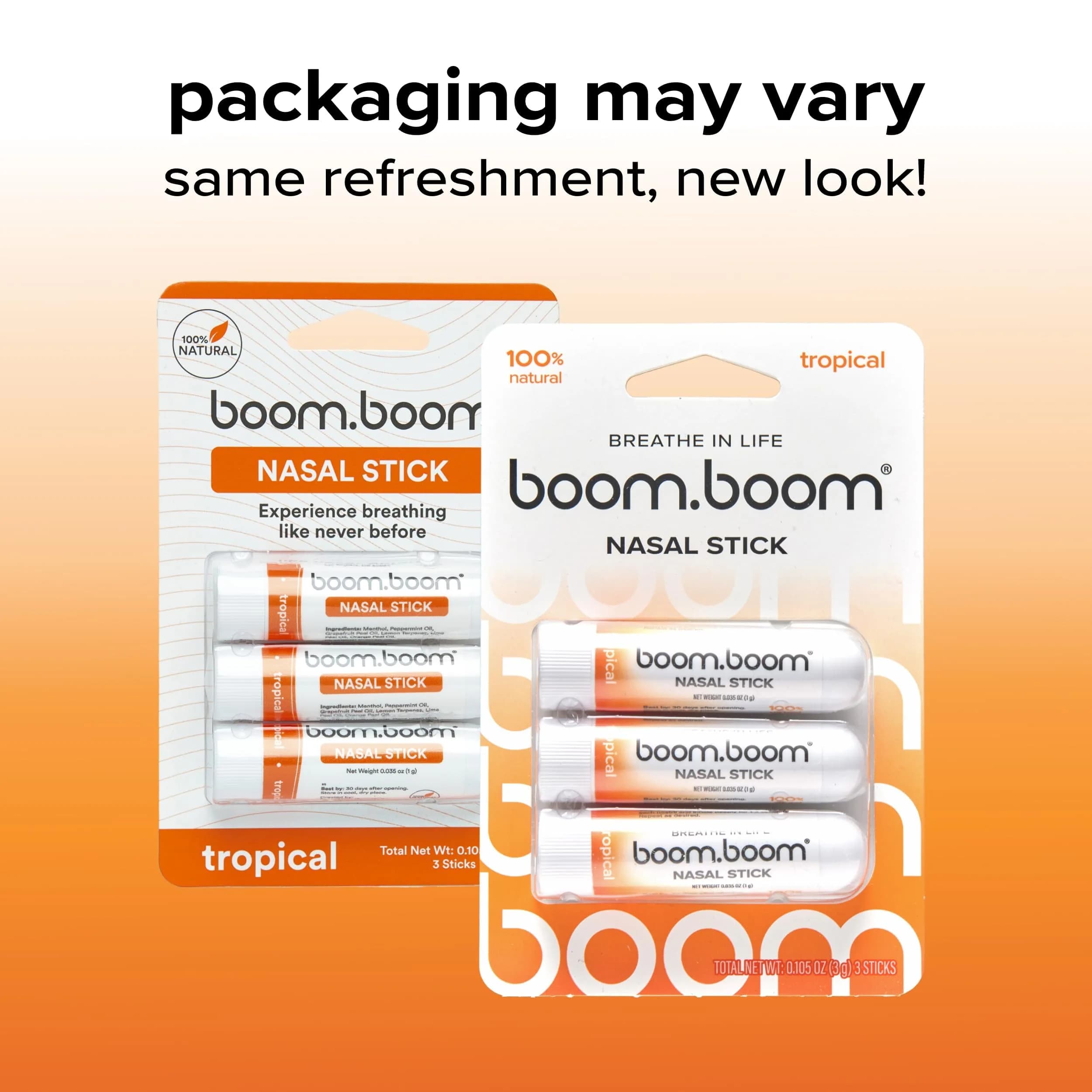 BoomBoom Tropical Nasal Inhaler Stick 3-Pack | Vapor Flow Technology for Clear Breathing - view 2