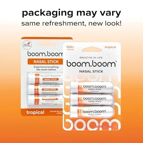 BoomBoom Tropical Nasal Inhaler Stick 3-Pack | Vapor Flow Technology for Clear Breathing thumbnail 2
