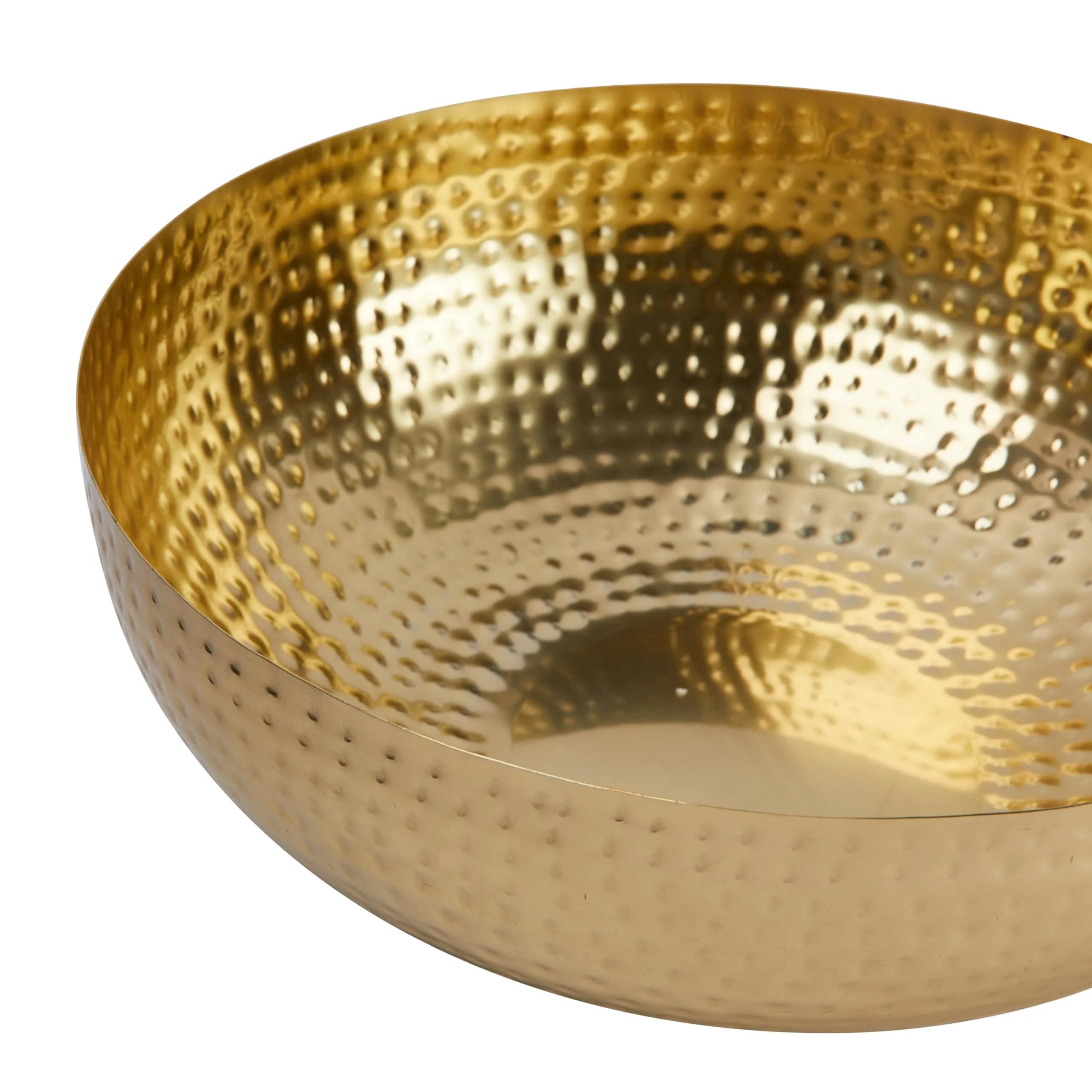 Creative Co-Op Hammered Metal Bowl, Gold Finish, 35.5cm (14 inch) | Decorative Home Accent - view 4