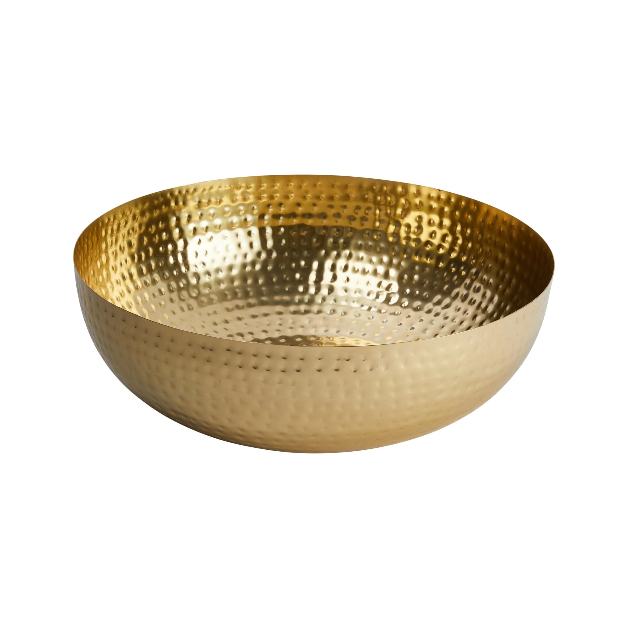 Creative Co-Op Hammered Metal Bowl, Gold Finish, 35.5cm (14 inch) | Decorative Home Accent - main product image