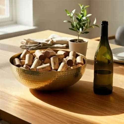 Creative Co-Op Hammered Metal Bowl, Gold Finish, 35.5cm (14 inch) | Decorative Home Accent thumbnail 3
