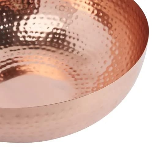 Creative Co-Op Round Hammered Metal Bowl, Copper Finish 3.01 lb (1.36 kg) | Hand-Hammered Texture & Food-Safe Iron thumbnail 4
