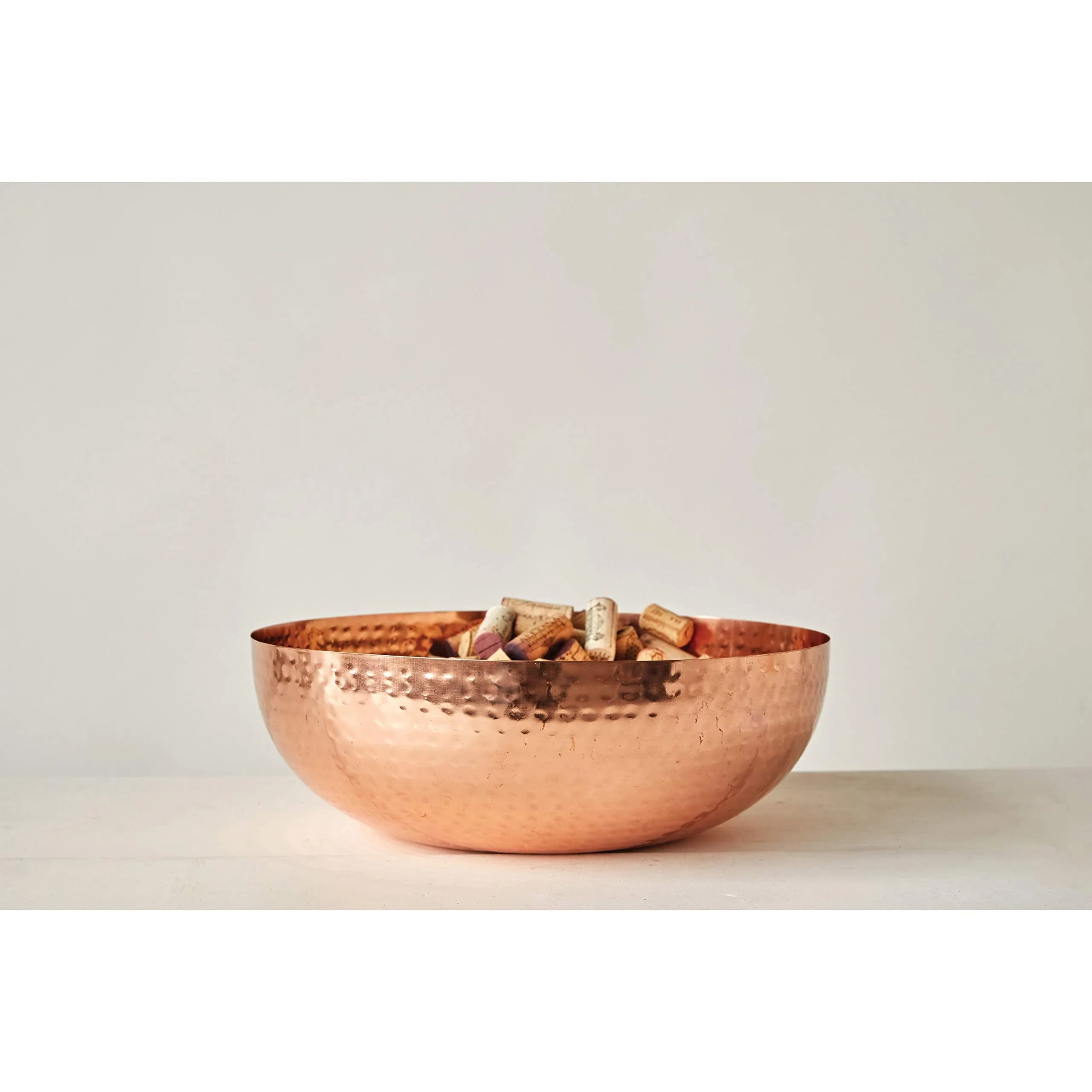Creative Co-Op Round Hammered Metal Bowl, Copper Finish 3.01 lb (1.36 kg) | Hand-Hammered Texture & Food-Safe Iron - view 6