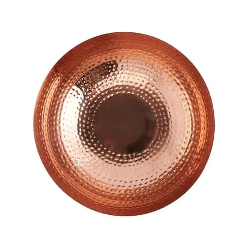 Creative Co-Op Round Hammered Metal Bowl, Copper Finish 3.01 lb (1.36 kg) | Hand-Hammered Texture & Food-Safe Iron thumbnail 3