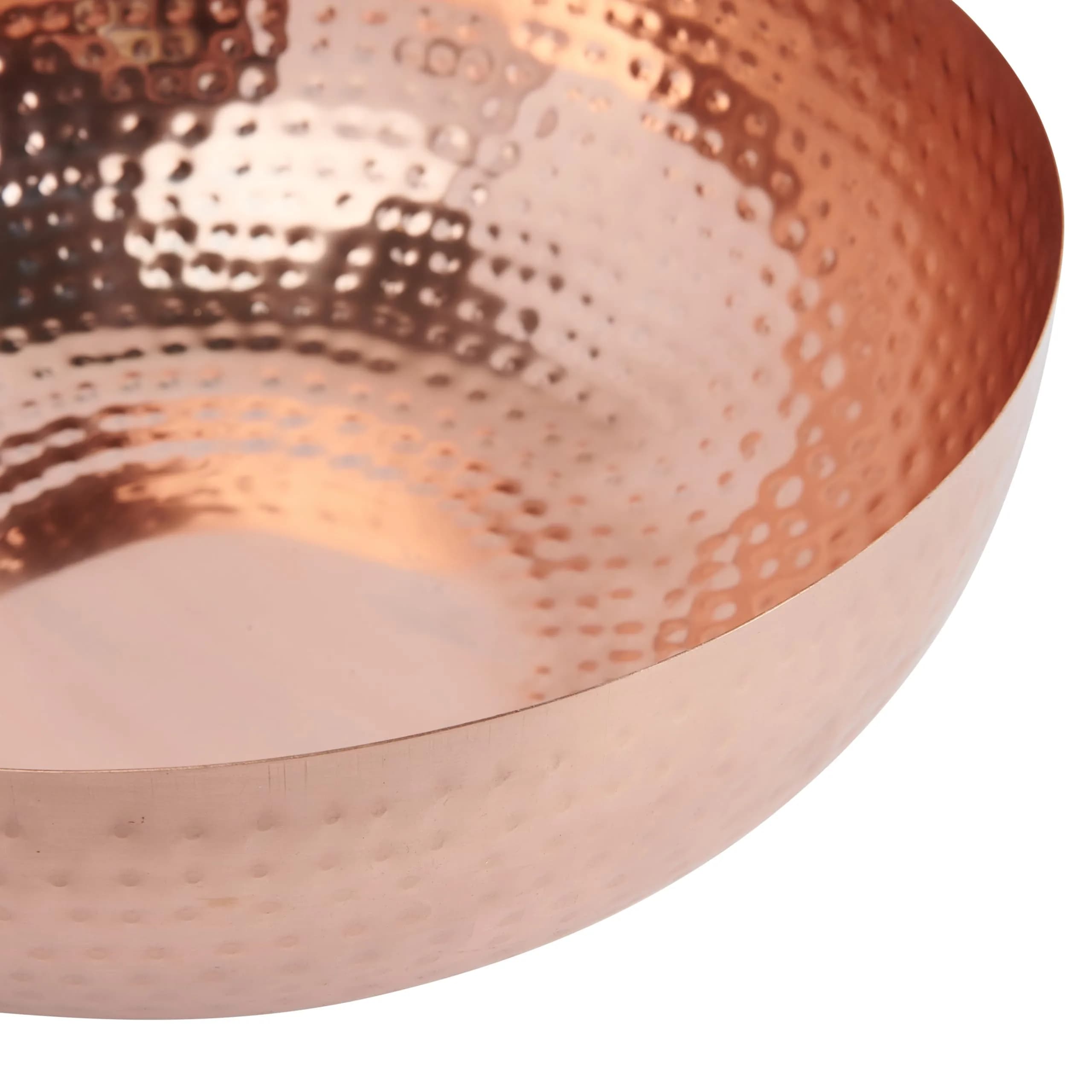 Creative Co-Op Round Hammered Metal Bowl, Copper Finish 3.01 lb (1.36 kg) | Hand-Hammered Texture & Food-Safe Iron - view 4