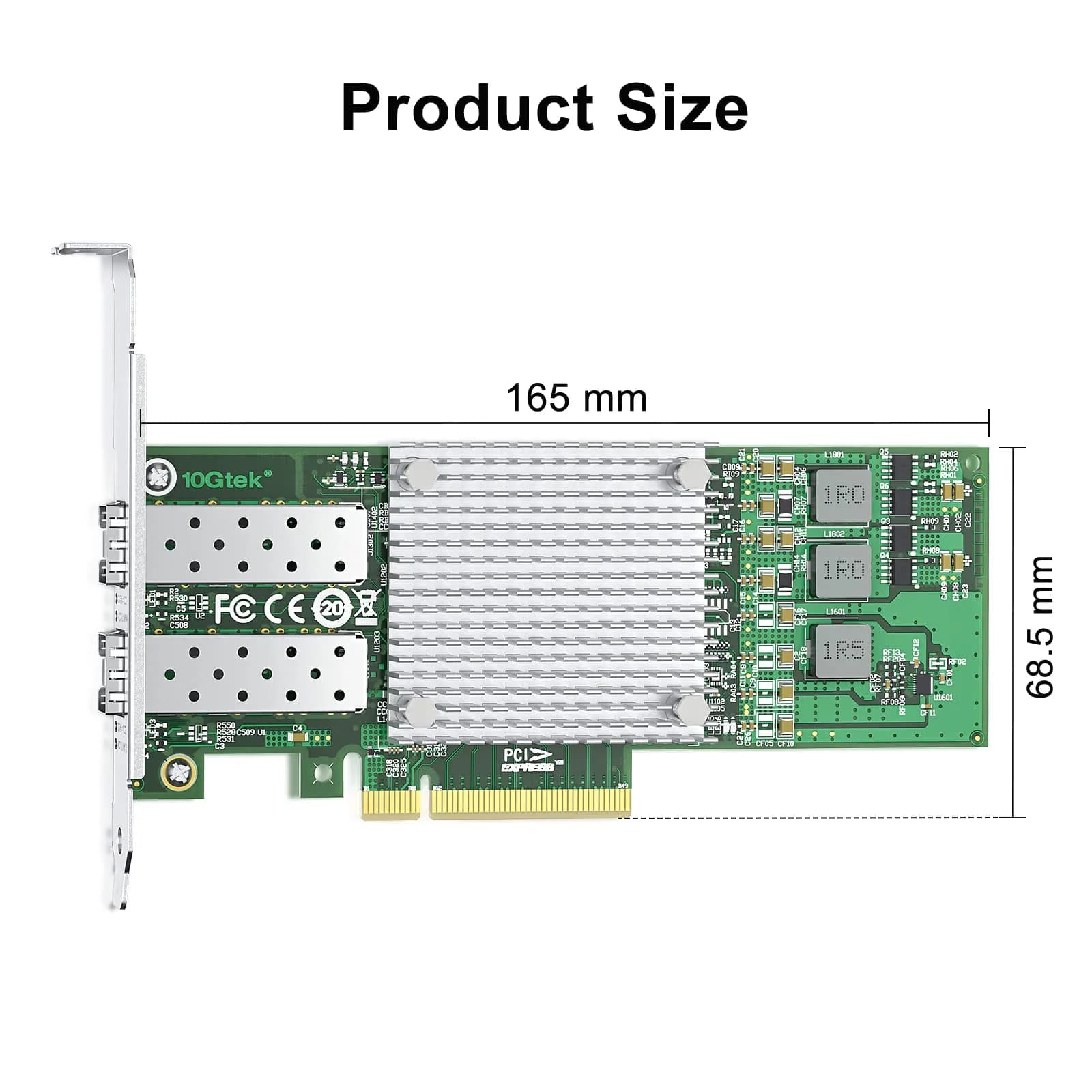 10Gtek 10Gb PCIe Network Card 10G-57810-2S with Dual SFP+ Ports & Broadcom Chipset - view 3