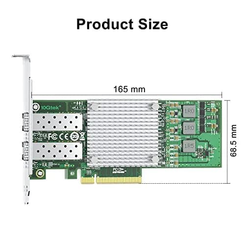 10Gtek 10Gb PCIe NIC Network Card with Broadcom BCM57810S, Dual SFP+ Port, 127g (4.5oz) thumbnail 3