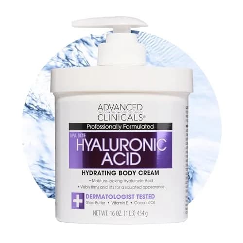 Advanced Clinicals Hyaluronic Acid Body Cream 473ml (16oz) | Hydrates & Plumps Dry Skin thumbnail 1
