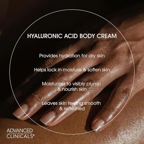 Advanced Clinicals Hyaluronic Acid Body Cream 473ml (16oz) | Hydrates & Plumps Dry Skin thumbnail 4