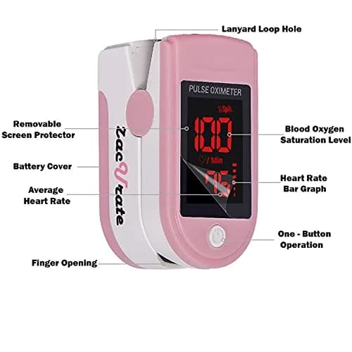 Zacurate Blood Oxygen Monitor Blushing Pink | Accurate SpO2 & Pulse Rate for Sports & Travel thumbnail 2