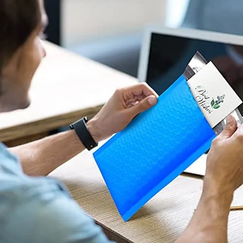 UCGOU Bubble Mailers 4x8" Blue 50 Pack | Padded Envelopes for Shipping & Protection thumbnail 7
