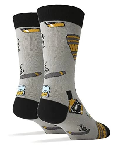 ooohyeah Men's Novelty Funny Drinking Crew Socks Whiskey Me | Casual Cotton Socks with Sayings thumbnail 2