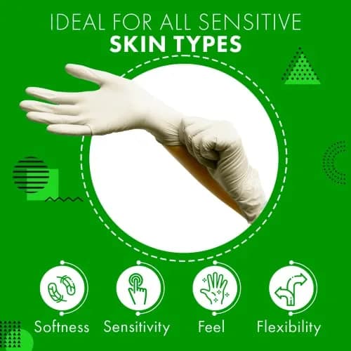 Green Direct Disposable Latex Gloves for Food Prep, Cleaning | Powder Free, Medium, Small, Large, 100 Count (X-Large) thumbnail 4