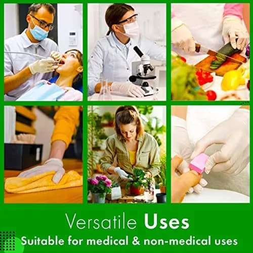 Green Direct Disposable Latex Gloves for Food Prep, Cleaning | Powder Free, Medium, Small, Large, 100 Count (X-Large) thumbnail 2