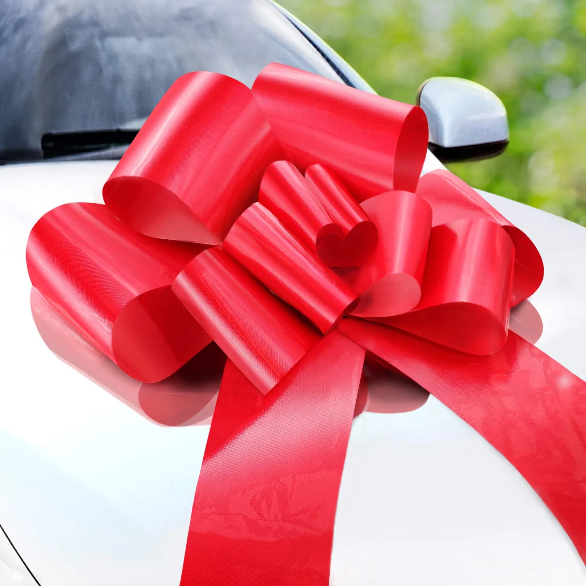 Zoe Deco Big Car Bow 23 Inch (58.42 cm) Red Giant Bow | Easy Assembly for Gifts & Cars - main product image