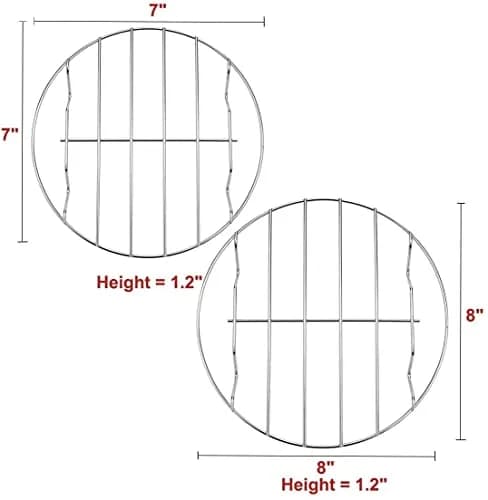 TamBee 2Pcs Stainless Steel Cooling Racks 7 & 8 Inch | Versatile Baking & Steaming thumbnail 3