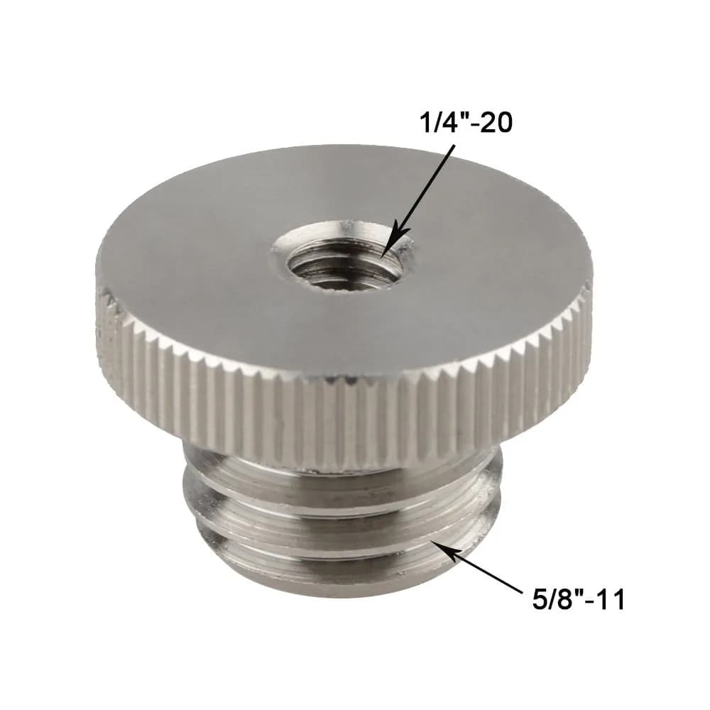 CAMVATE 1/4"-20 Female to 5/8"-11 Male Screw Adapter | Stainless Steel 304 Mounting Hardware - view 2