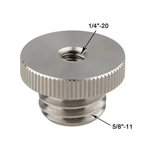 CAMVATE 1/4"-20 Female to 5/8"-11 Male Screw Adapter | Stainless Steel 304 Mounting Hardware thumbnail 2