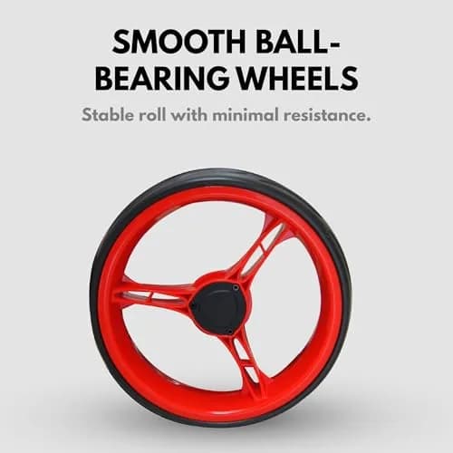Qwik-Fold 3-Wheel Golf Push Cart with Foot Brake | 1-Second Fold Aluminum Frame, Adjustable Handle, Umbrella Holder, Lightweight (Black/Red) thumbnail 4
