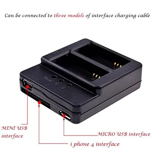 Suptig Dual Battery Charger and 2x 1050mAh Batteries for GoPro Hero 3 & 3+ | 3.7V Li-ion thumbnail 5
