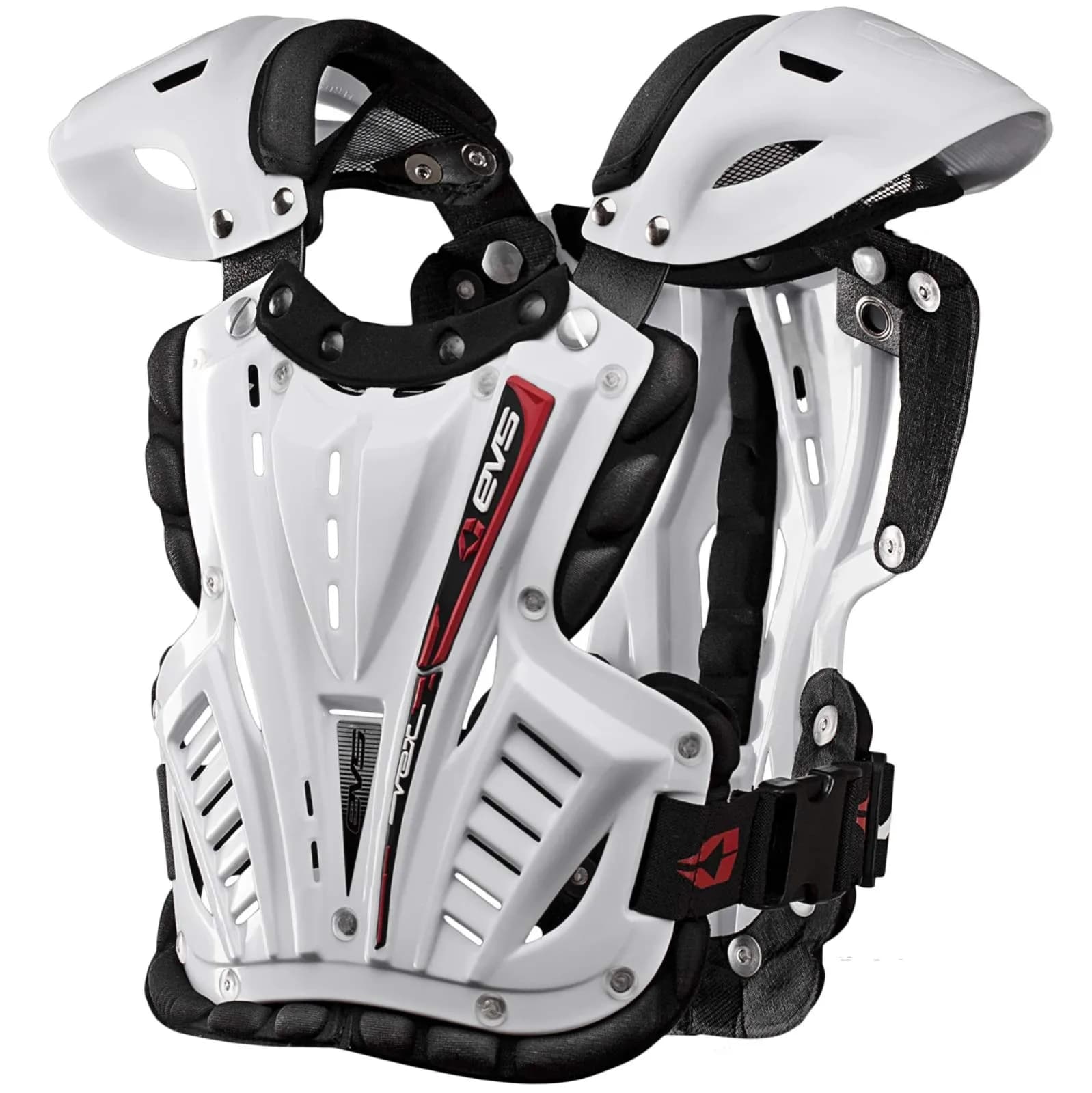 EVS Vex Motocross Roost Deflector White Medium | Lightweight Impact & Spine Protection